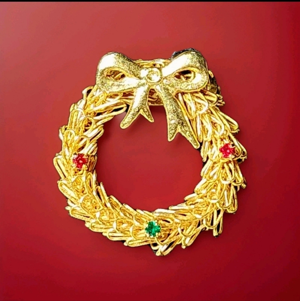 EISENBERG ICE Christmas Wreath Pin Brooch